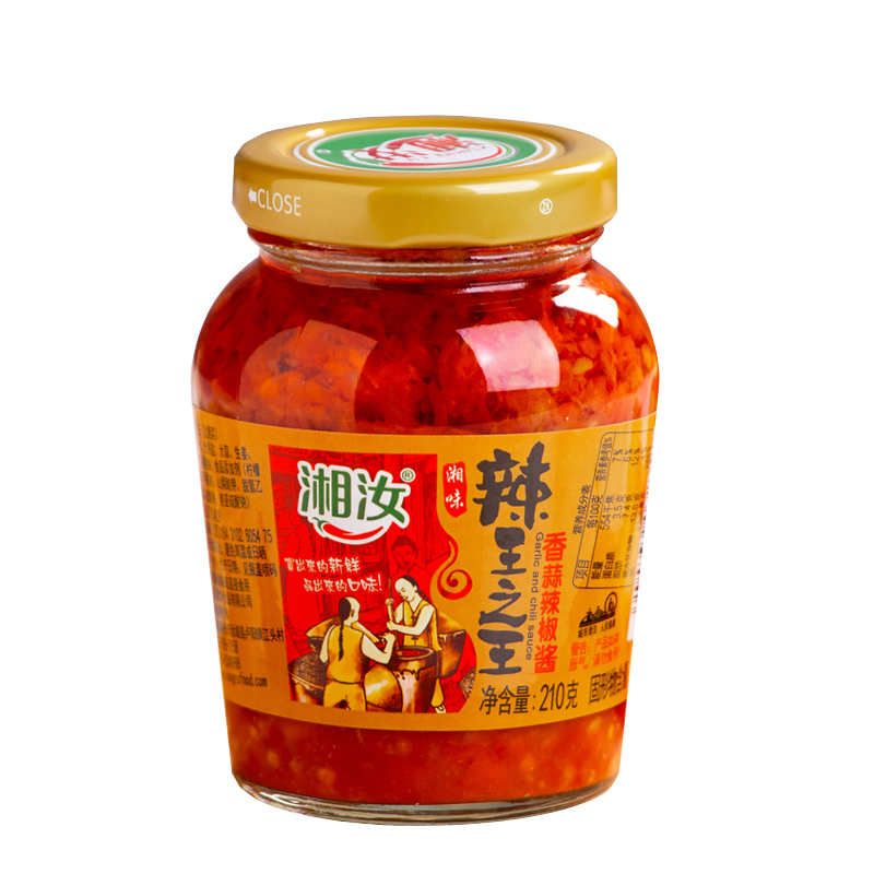 湘汝辣王之王蒜蓉辣椒酱210G 湖南红野山椒蒜蓉香辣特辣